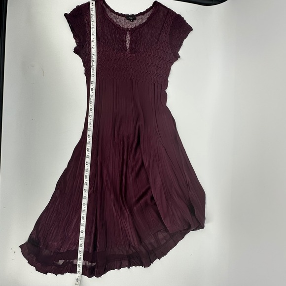 Komarov Womens M Midi Dress Semi Sheer Cocktail Dark‎ Romantic Whimsigoth Purple - Picture 9 of 9